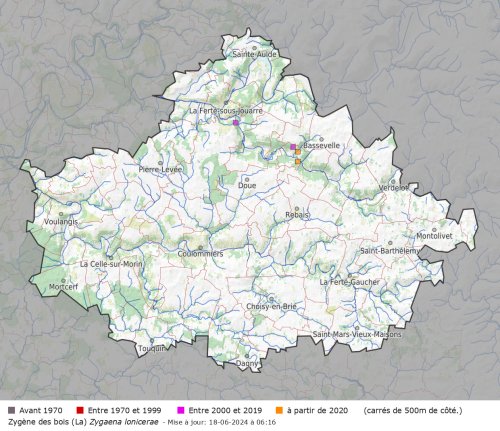 répartition en Brie des Morin - Zygaena lonicerae